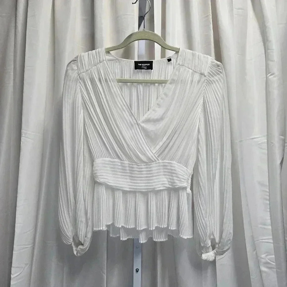 The Kooples Shear Pleated Heart Top Sz 2 - Picture 4 of 9